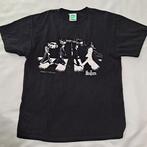 Y2k The Beatles Abbey Road Band Shirt Adult Large Black Faded